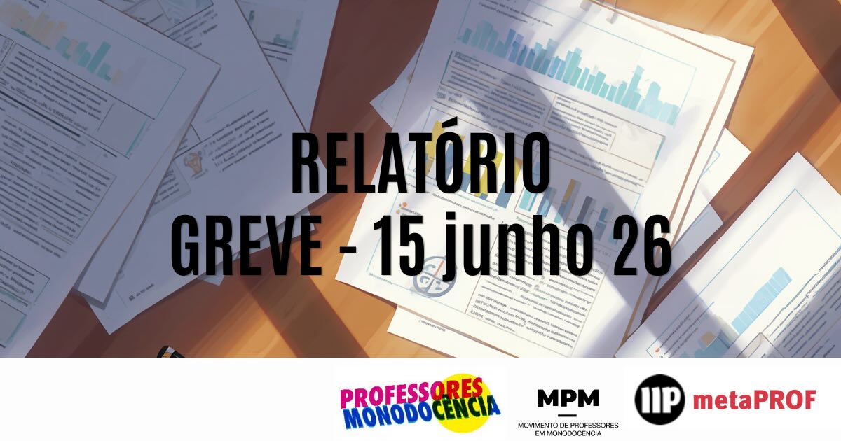 Capa do relatório Greve professores monodocencia